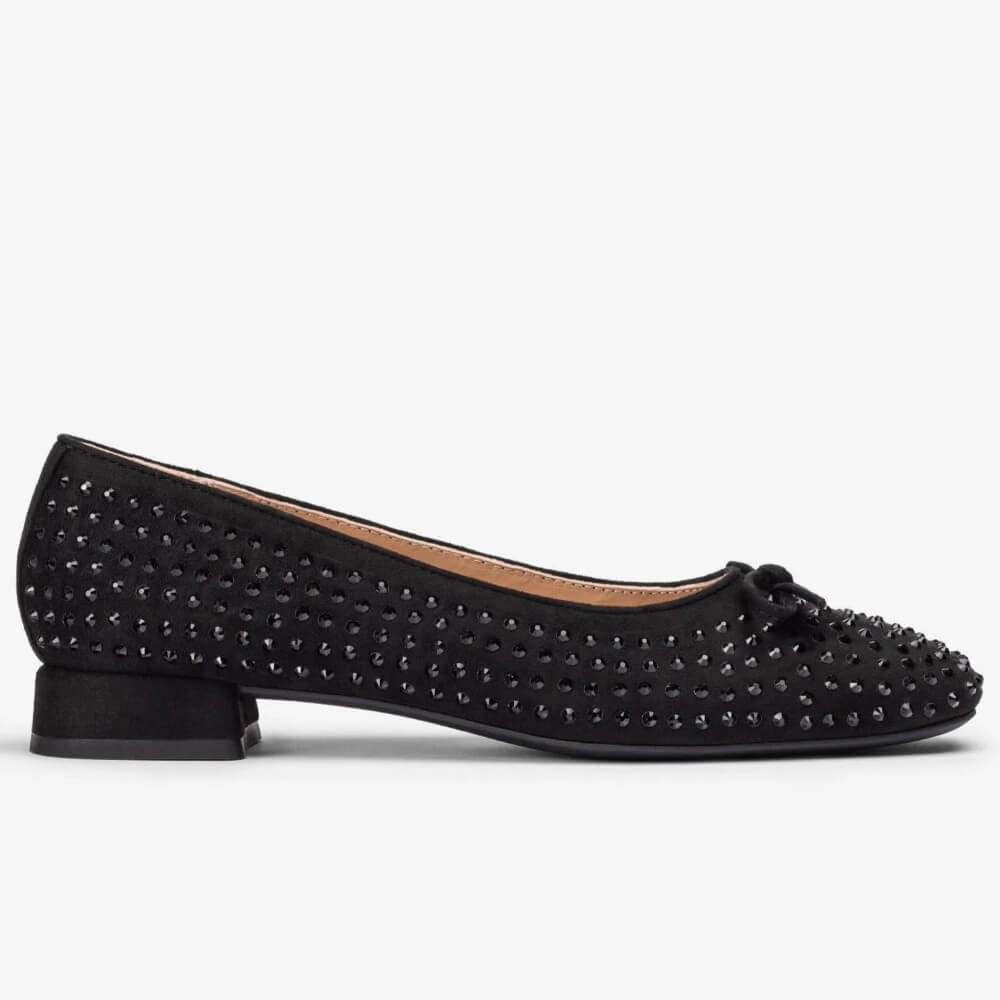 Unisa Calima Ballerina shoe with gemstones and a bow