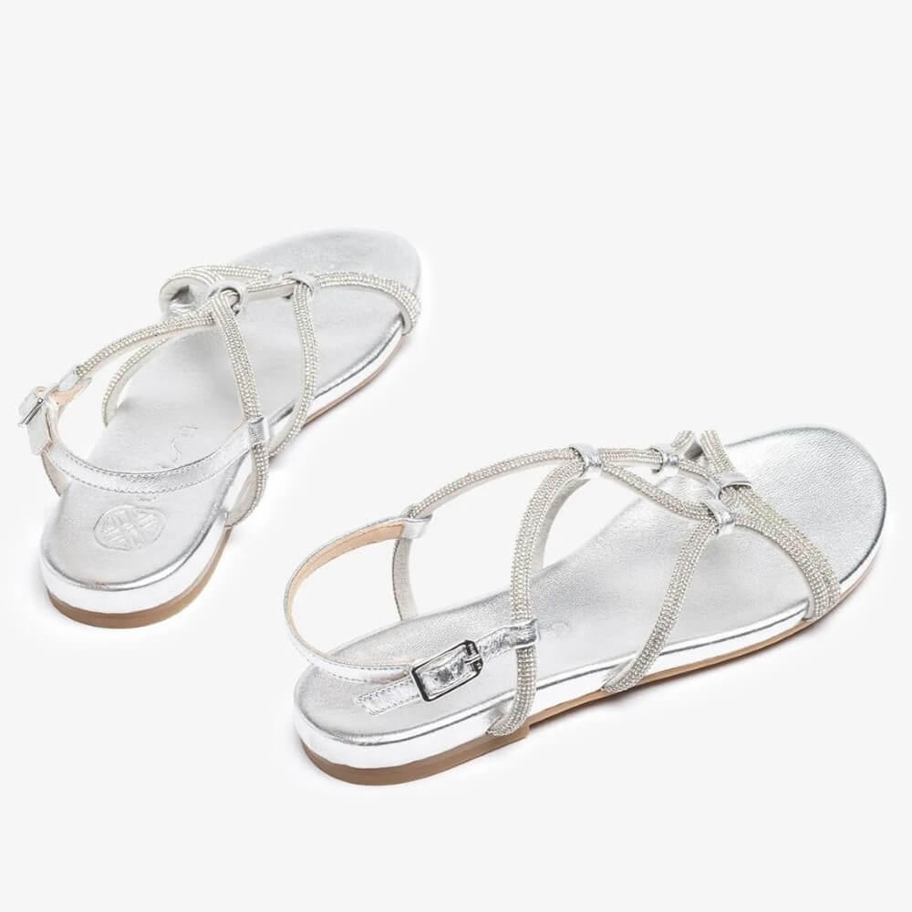 UNISA COOPER FLAT SANDAL -SILVER