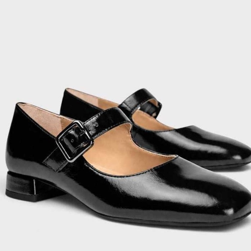 Unisa Culver Mary Jane Black Patent