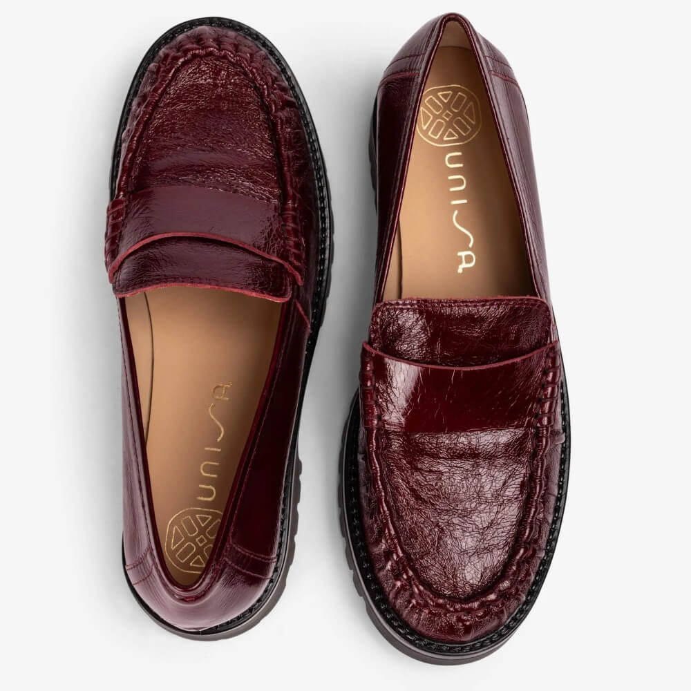 Unisa Fijo Penny Loafer Burgundy Patent