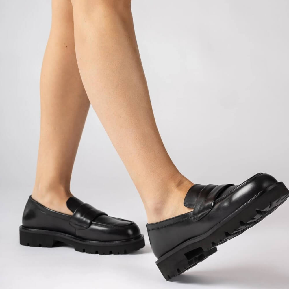 UNISA FRAGATA Leather Loafer-BLACK