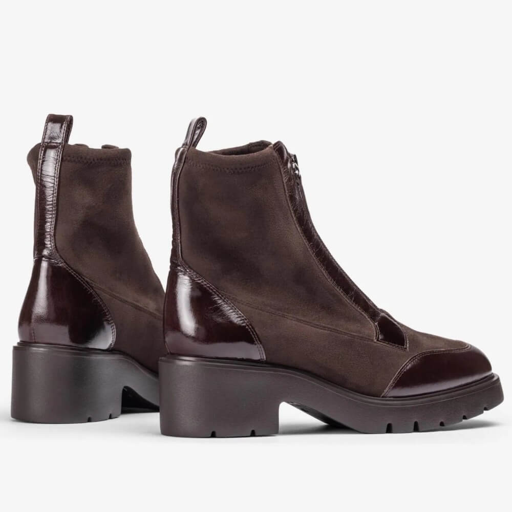 Unisa Jandro Centre Zip Ankle Boots Brown