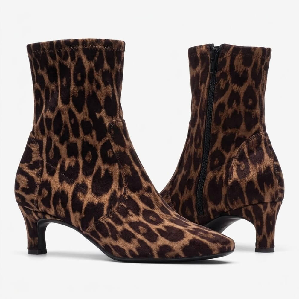 Unisa Jarret Leopard Print Boots on a white background