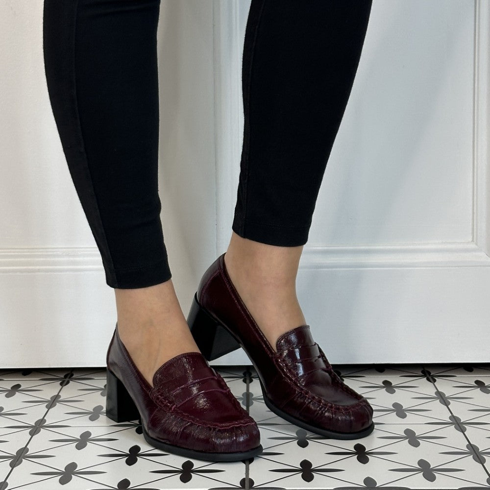 Unisa Leavit Patent Burgundy Leather Loafer