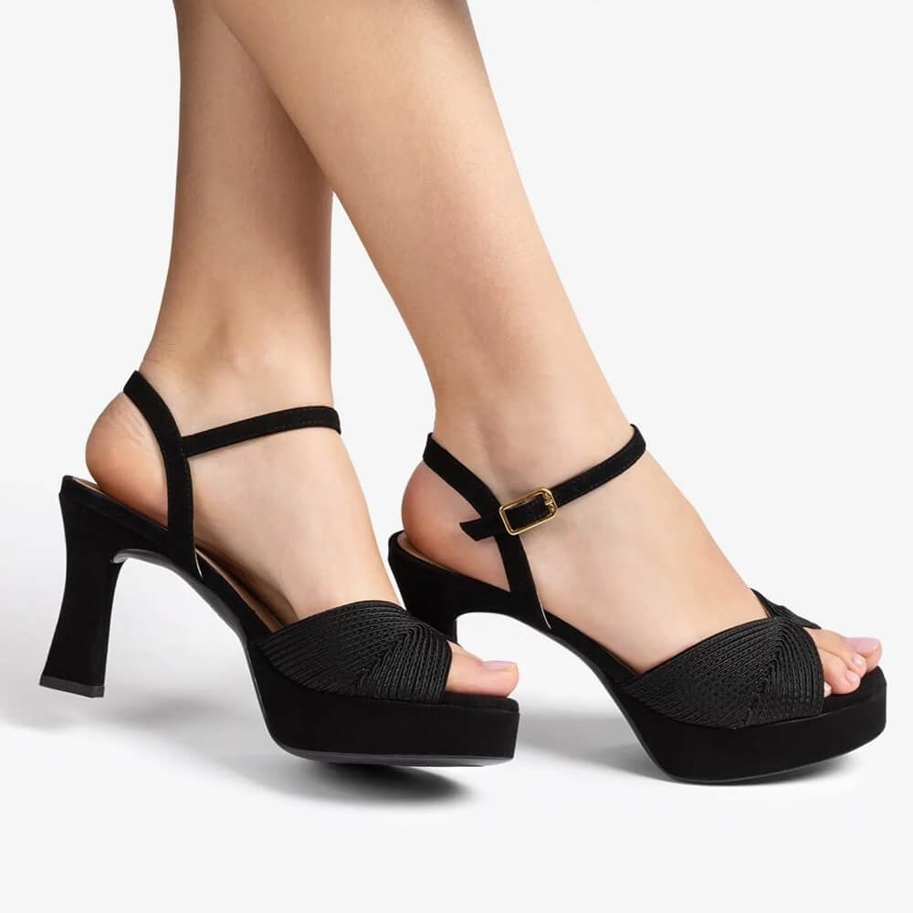 Unisa Ojeda Block Heel Platform Sandal Black