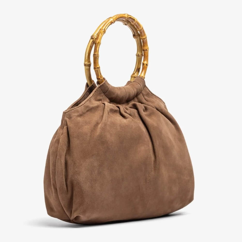 Unisa ZEMMA Suede Handbag Taupe Fungi