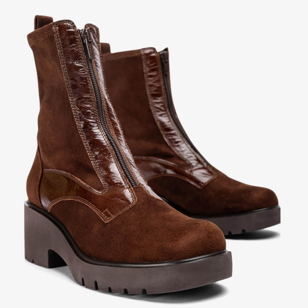 Unisa Jogin Round Toe Ankle Boot Bombon Brown