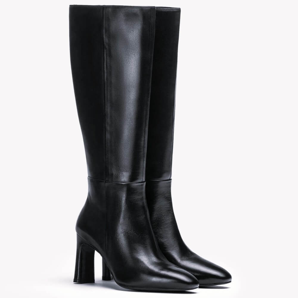 Unisa Wolcot Leather Knee High Boot Black