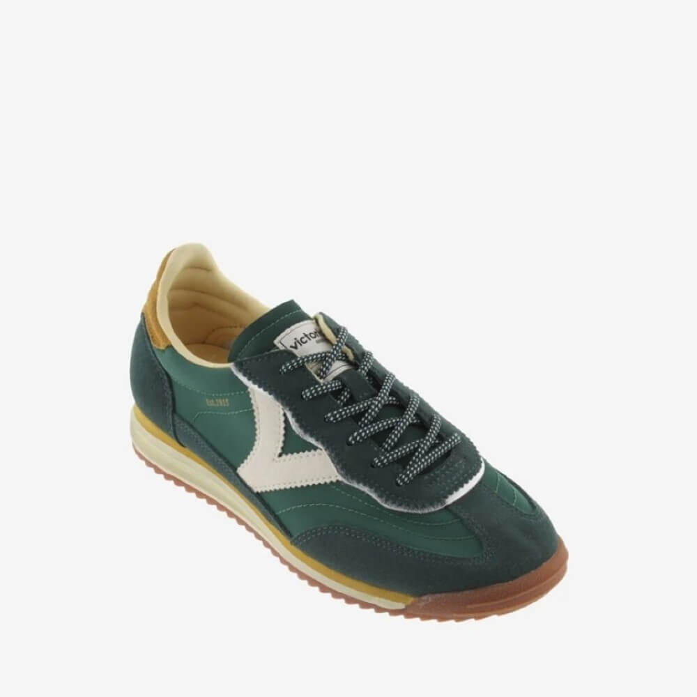 Green, white and yellow sneaker with a white logo on a white background Victoria Saturino Sneakers 1158101