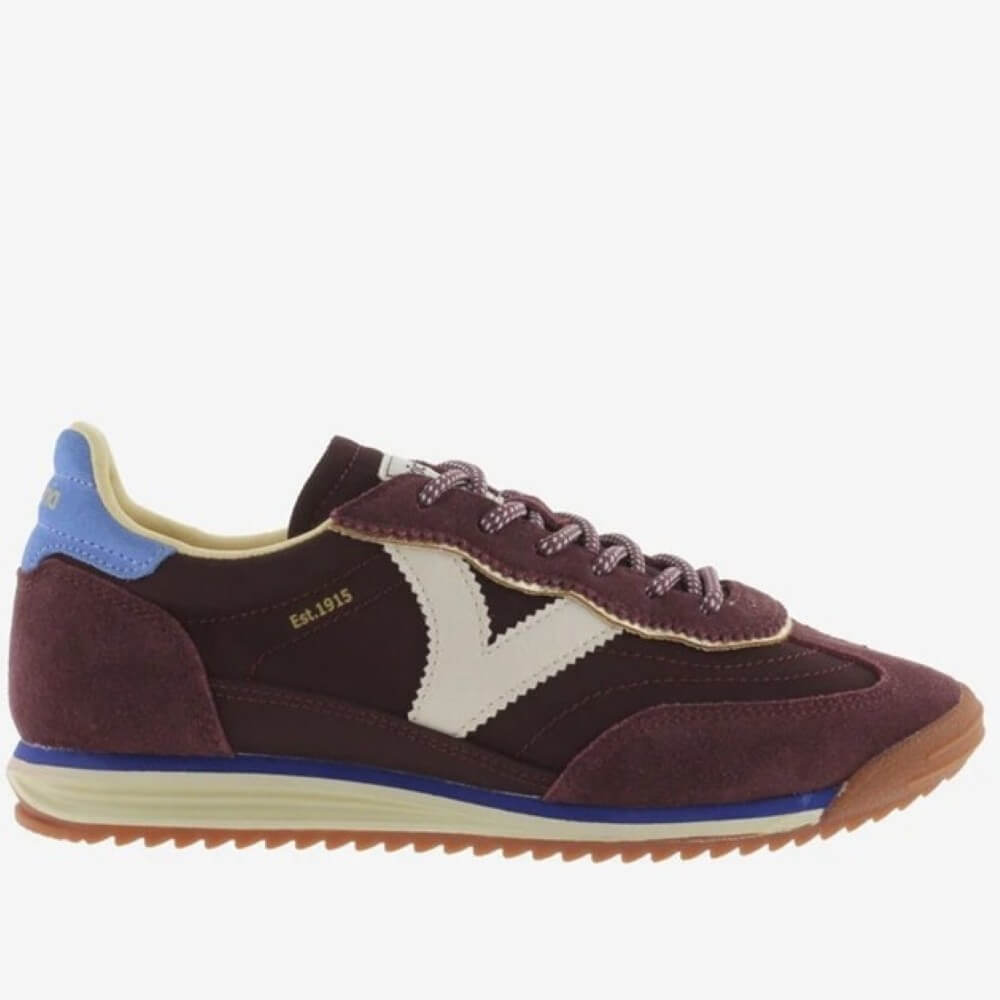 Maroon sneaker with a white 'V' logo on a white background VICTORIA SATURNO Sneakers 1158101-WINE