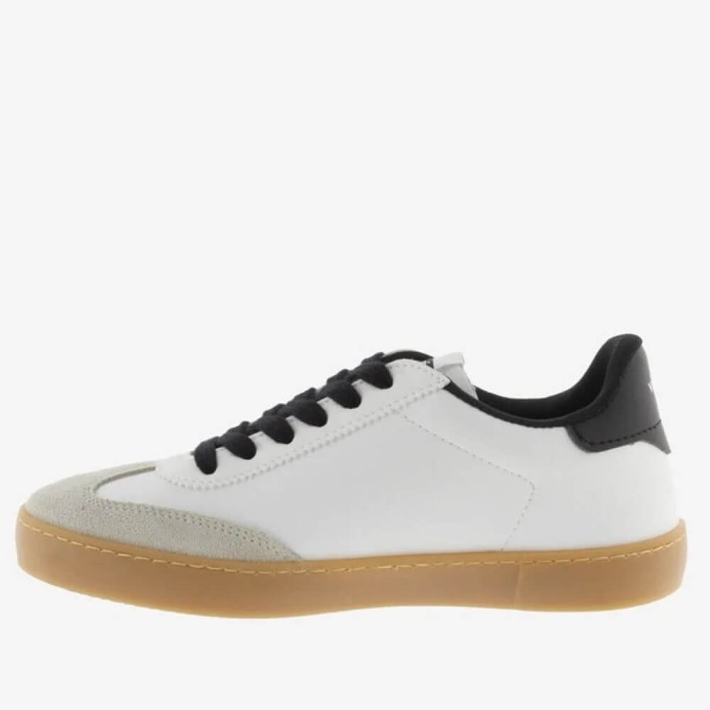 White and black sneaker with a brown sole on a white background Victoria Berlin Sneakers 1126208-BLACK