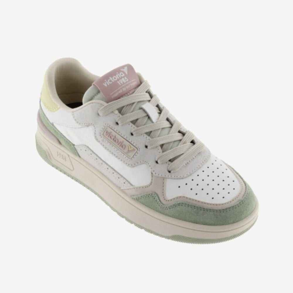 Victoria White Jade Trainers on a white background