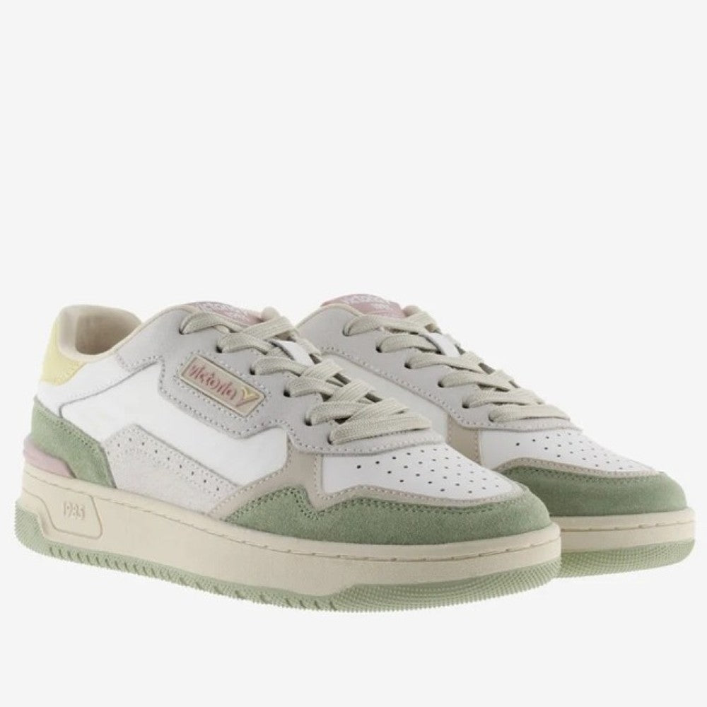 Victoria White Jade Trainers on a white background