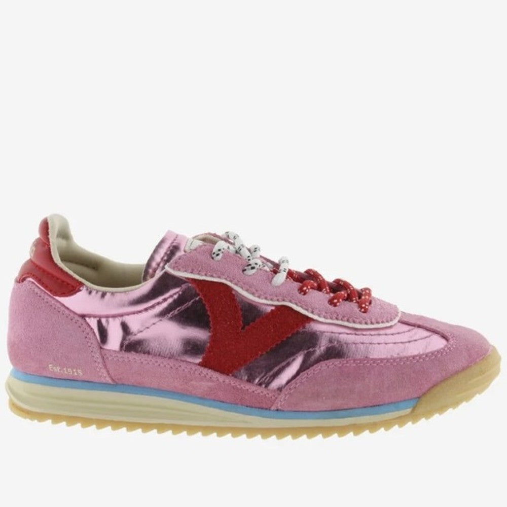 Victoria Rose pink trainer on a white background