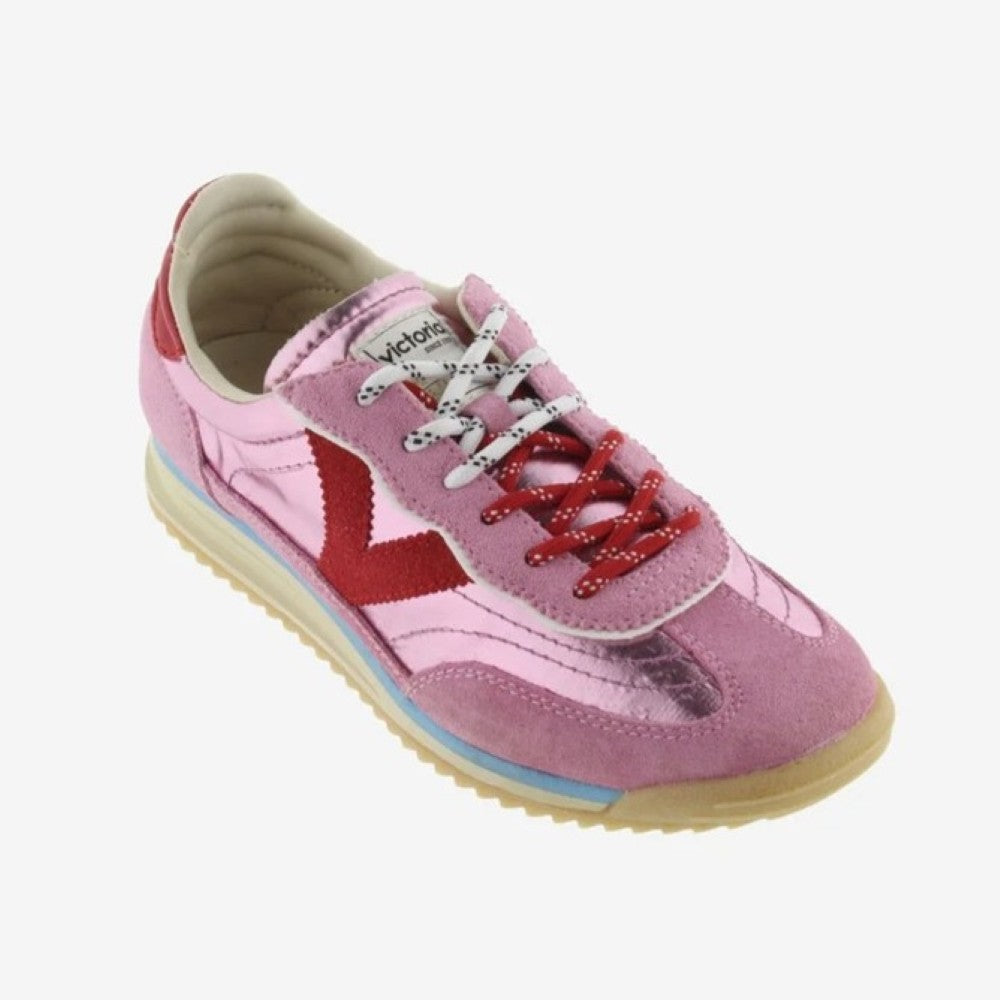Victoria Rose pink trainer on a white background