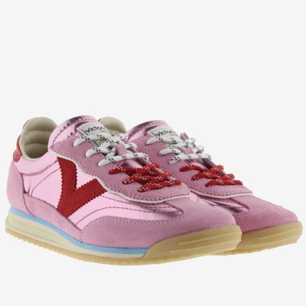 Victoria Rose pink trainer on a white background