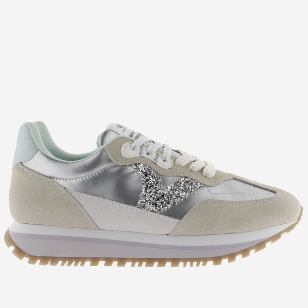 Victoria Silver trainer on a white background