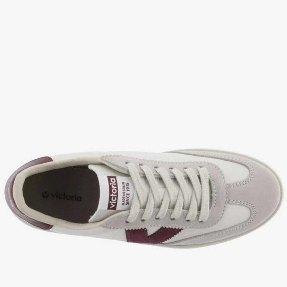 Sneaker with maroon and gray design on a white background Victoria Berlin 1126184-Bordeaux