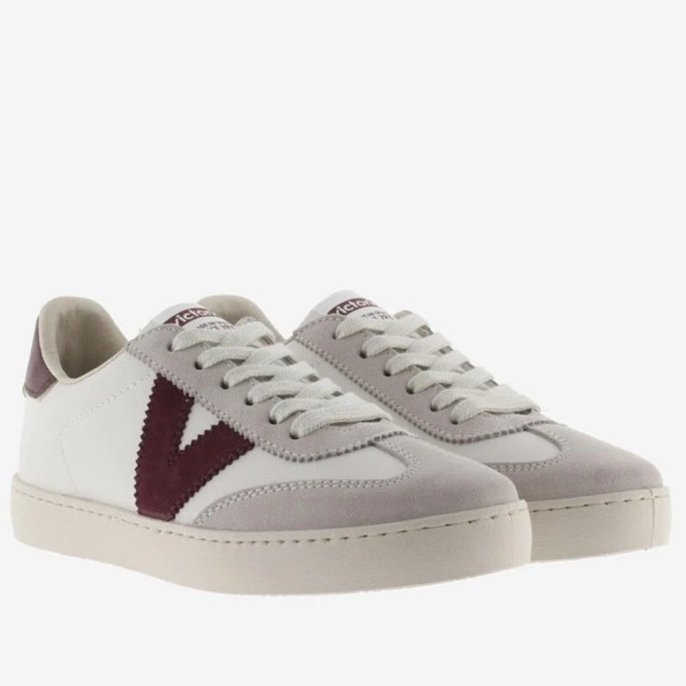 Sneaker with maroon and gray design on a white background Victoria Berlin 1126184-Bordeaux