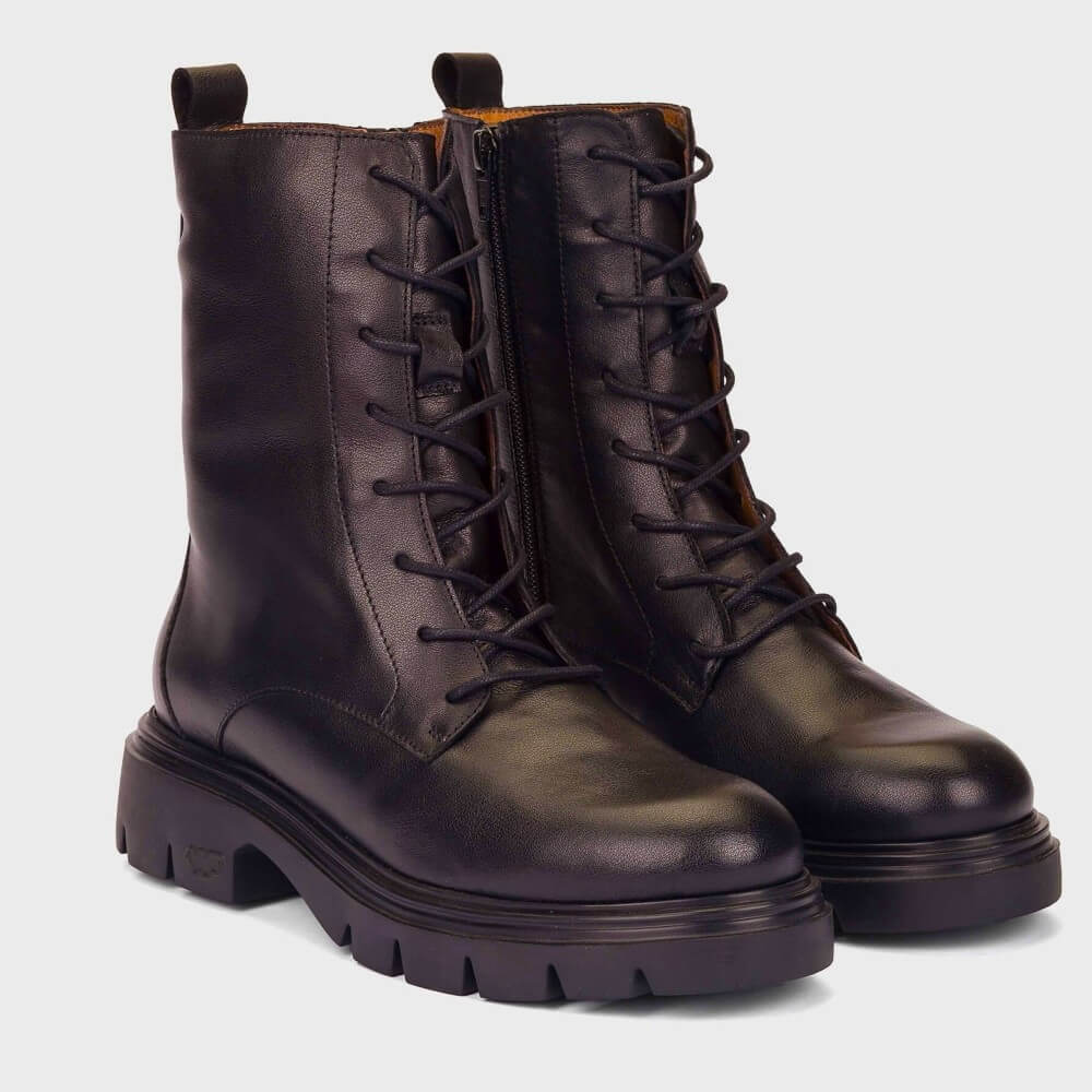 Wonders A-4313 Bones 13 Wine Leather Laced Ankle Boots