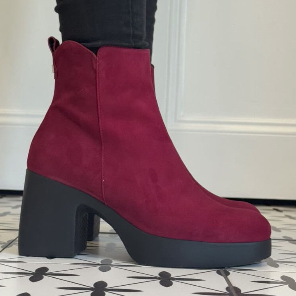 Wonders Lady 81 Leather Ankle Boot H-4981 Rubi Red