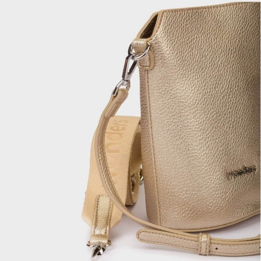 Wonders Gold Bucket Bag with two straps