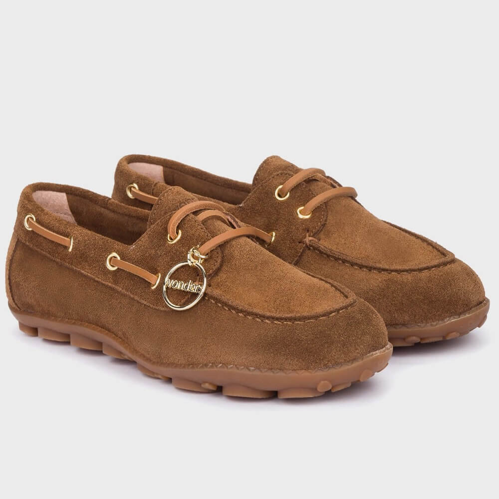 Wonders NYSA Brown suede loafer on a white background