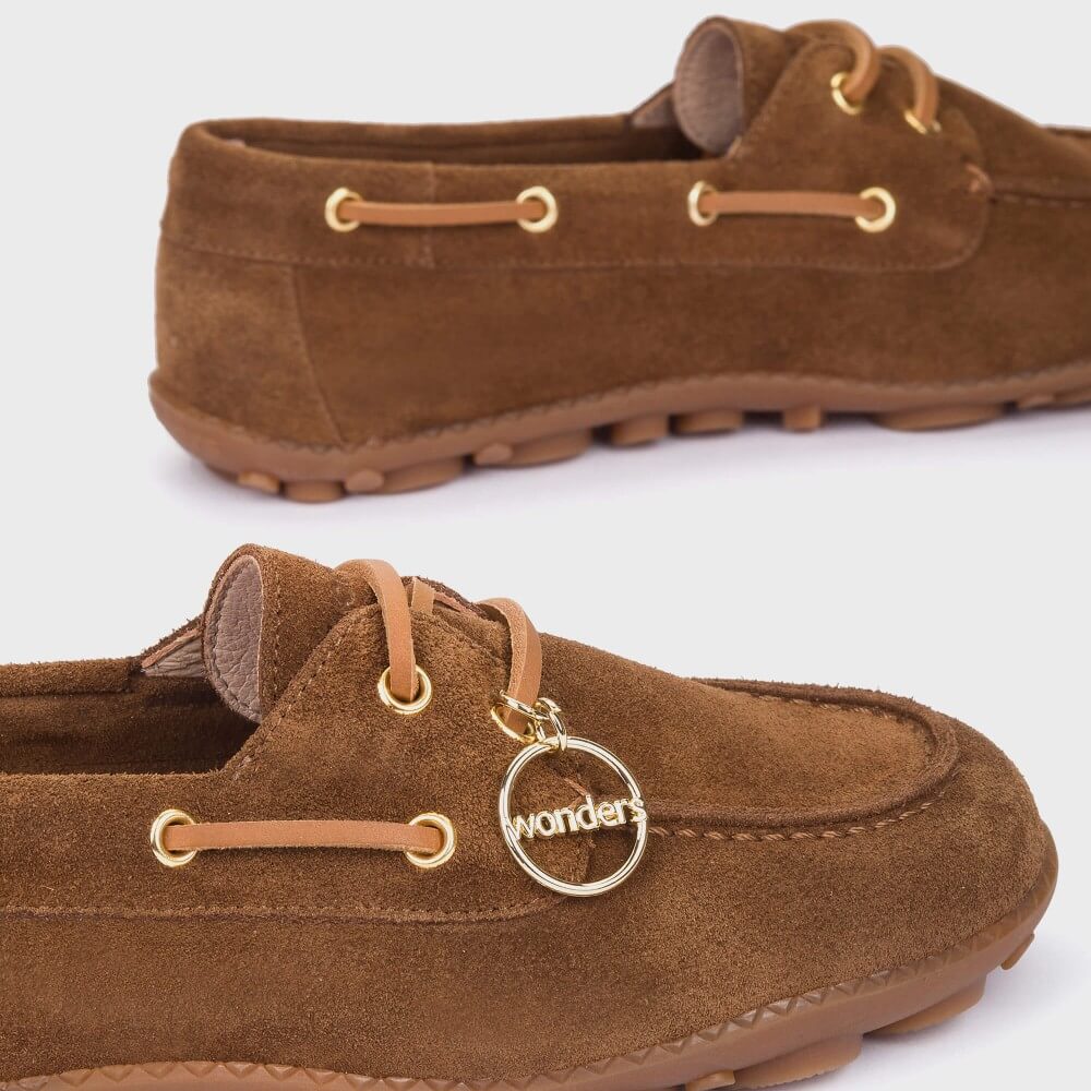 Wonders NYSA Brown suede loafer on a white background