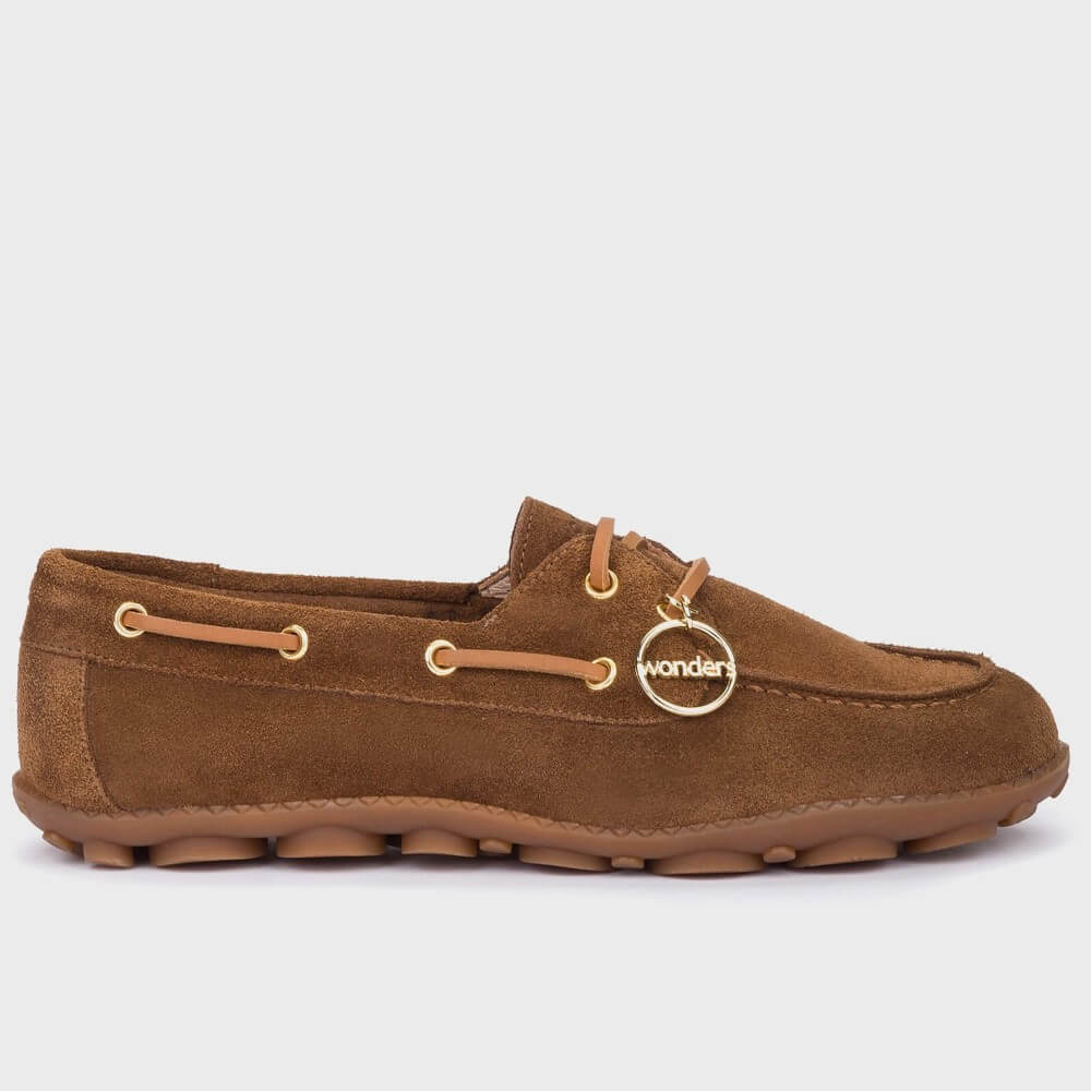 Wonders NYSA Brown suede loafer on a white background