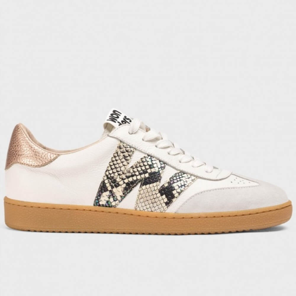 Wonders Nubia Leather Trainers AP-2001 Off White Snake