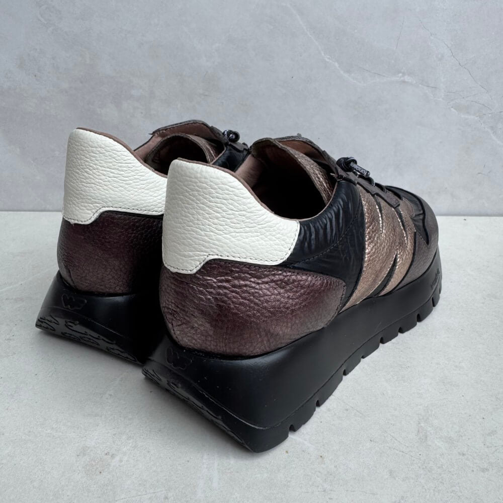 Pair of brown and black sneakers Wonders ODISEI 91 Trainers  A-2491-BLACK