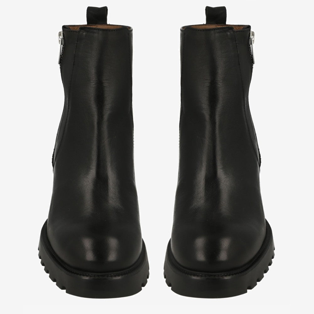 Pair of black leather boots on a white background Wonders Ilma 06 Leather Ankle Boot  G-7206-BLACK
