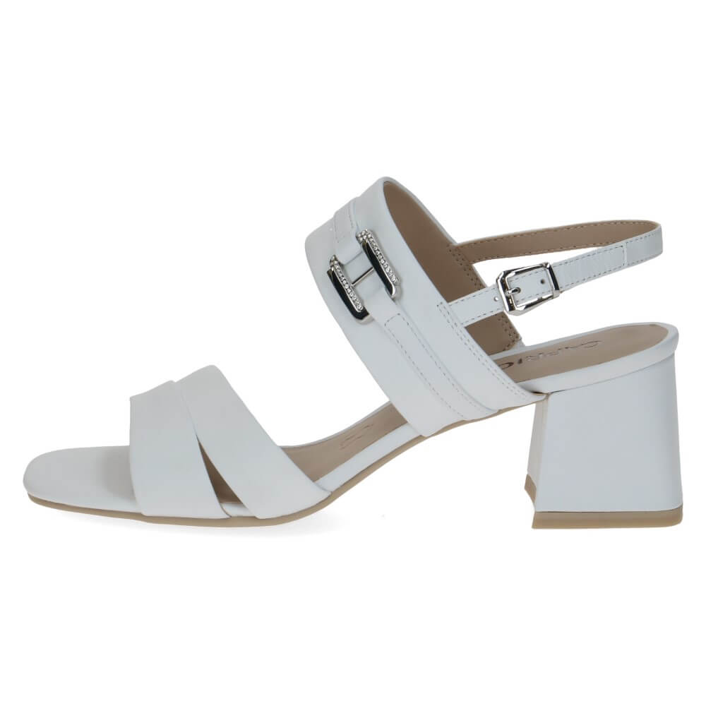 Caprice Block Heel Sandal 9-28301-WHITE
