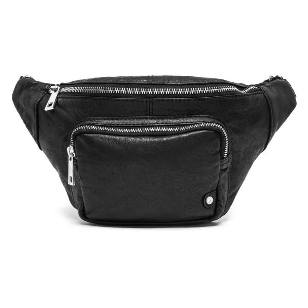 Depeche 13396 Leather Bumbag-Black Silver