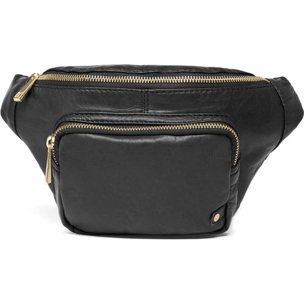 Depeche 13396 Leather Bumbag-Black Gold