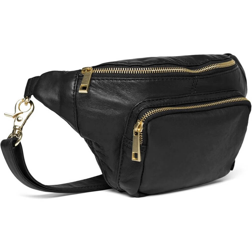 Depeche 13396 Leather Bumbag-Black Gold