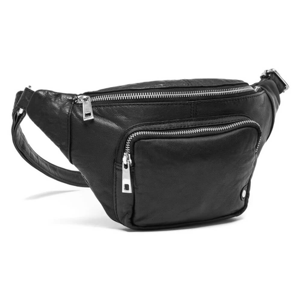 Depeche 13396 Leather Bumbag-Black Silver