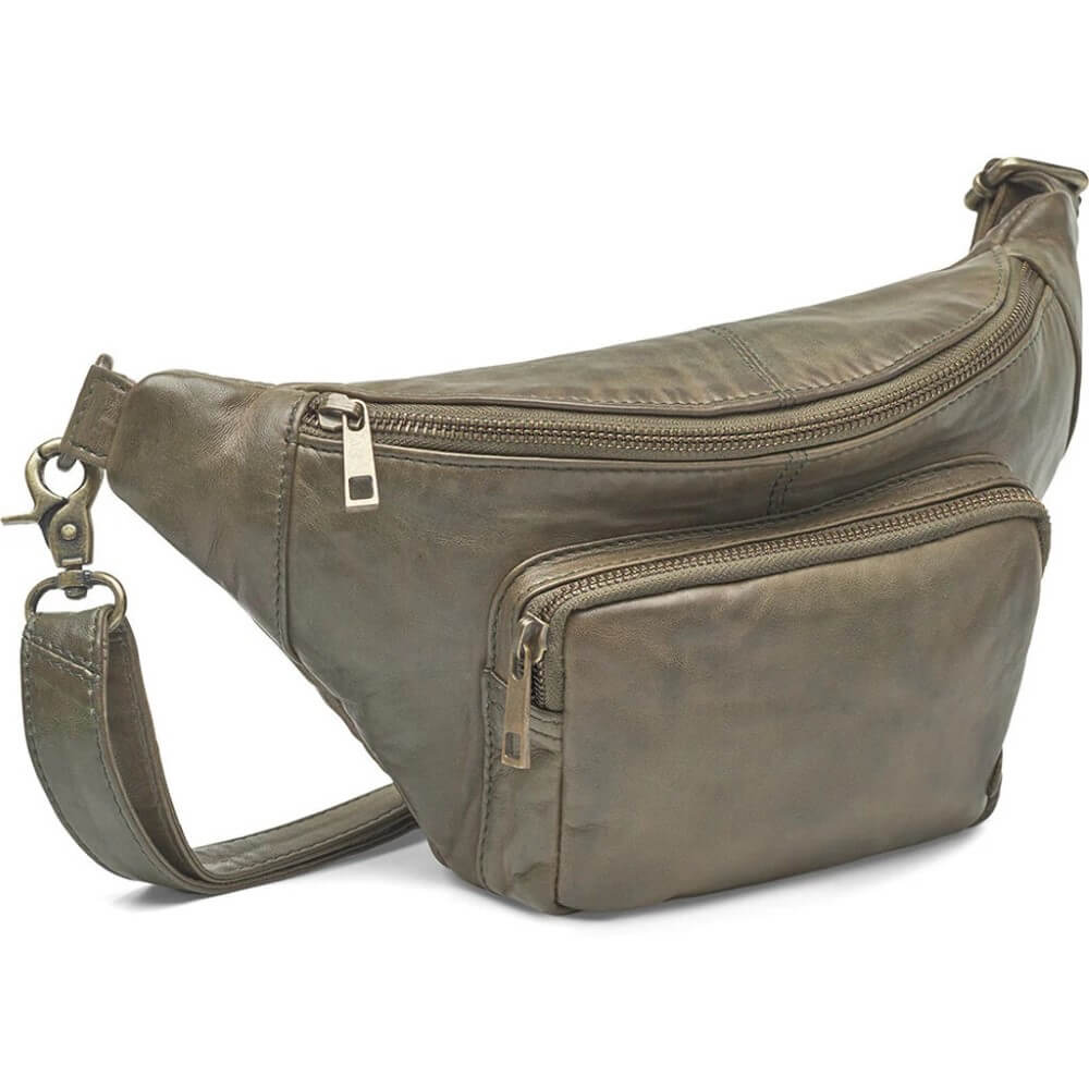 Depeche 13396 Leather Bumbag-ARMY GREEN