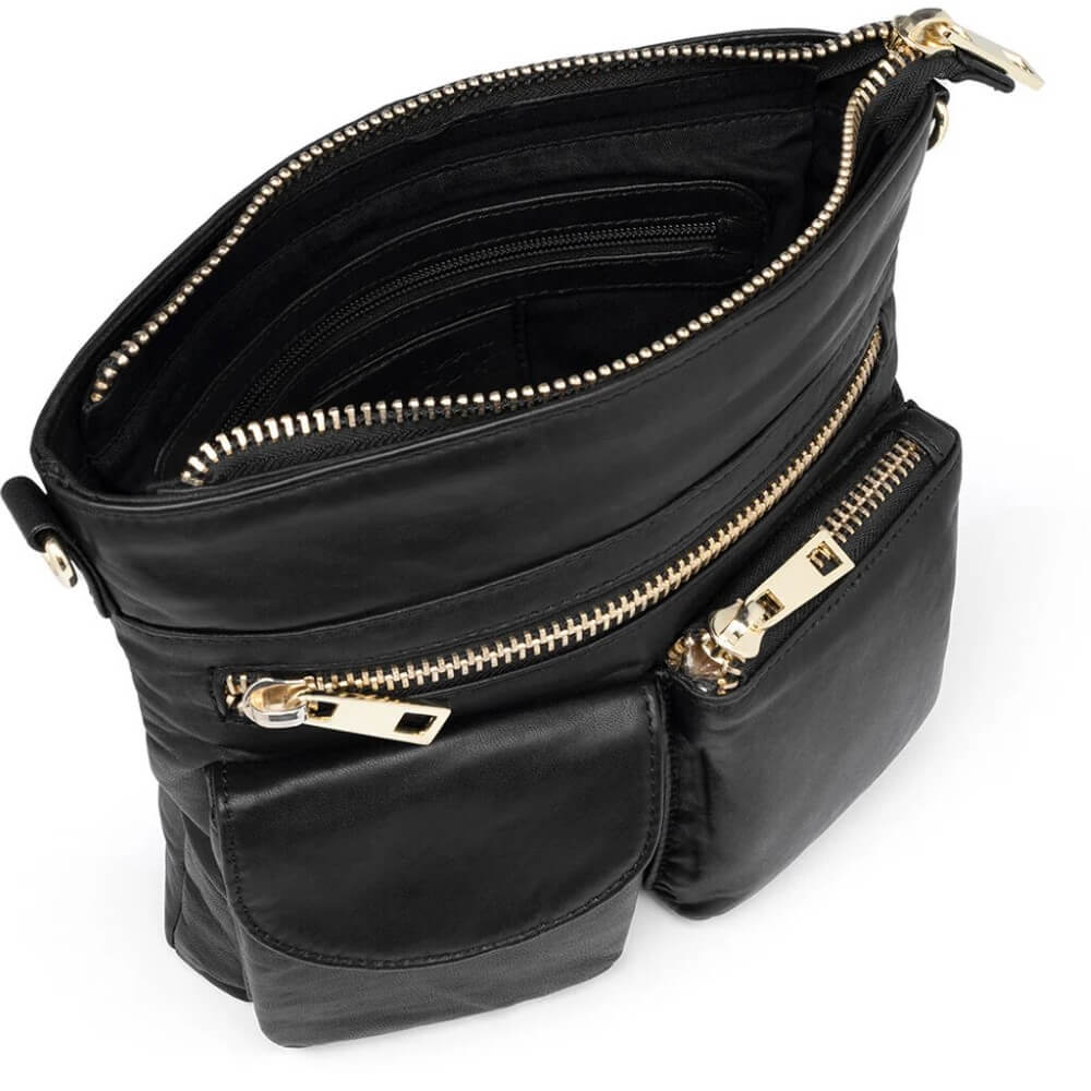 Depeche Leather Crossbody 15350-BLACK GOLD