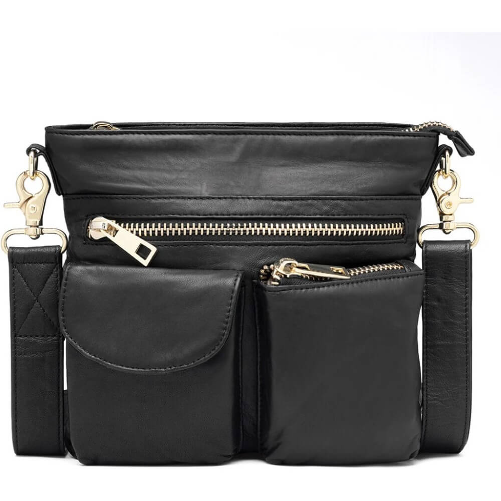 Depeche Leather Crossbody 15350-BLACK GOLD