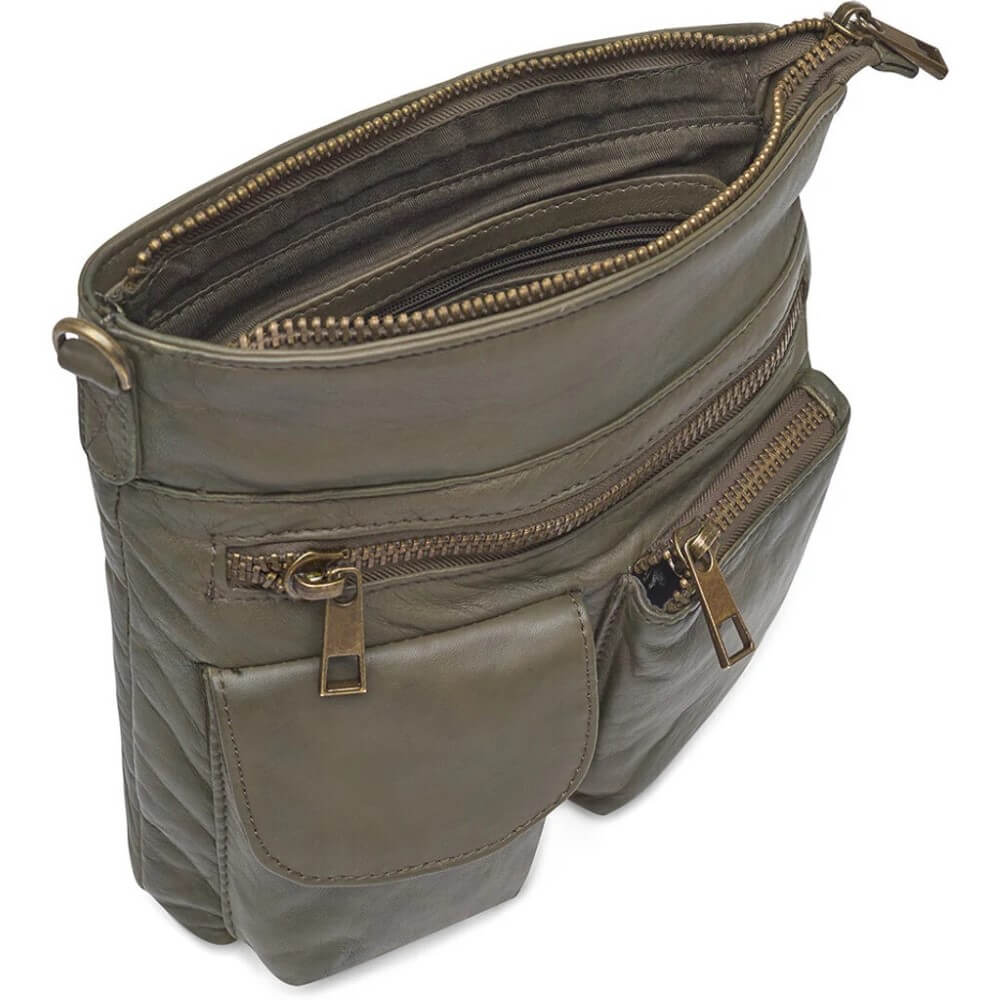 Depeche Leather Crossbody 15350-ARMY GREEN