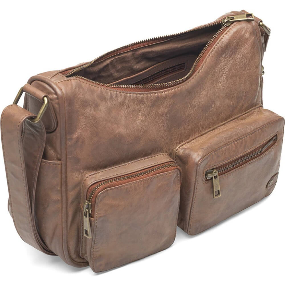 Depeche Leather Shoulder Bag 16278-CHESTNUT