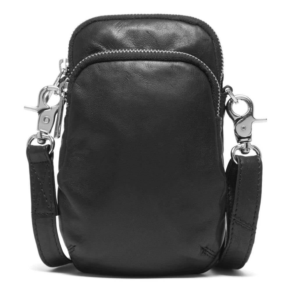 DEPECHE Leather Mobile Bag 14262-BLACK