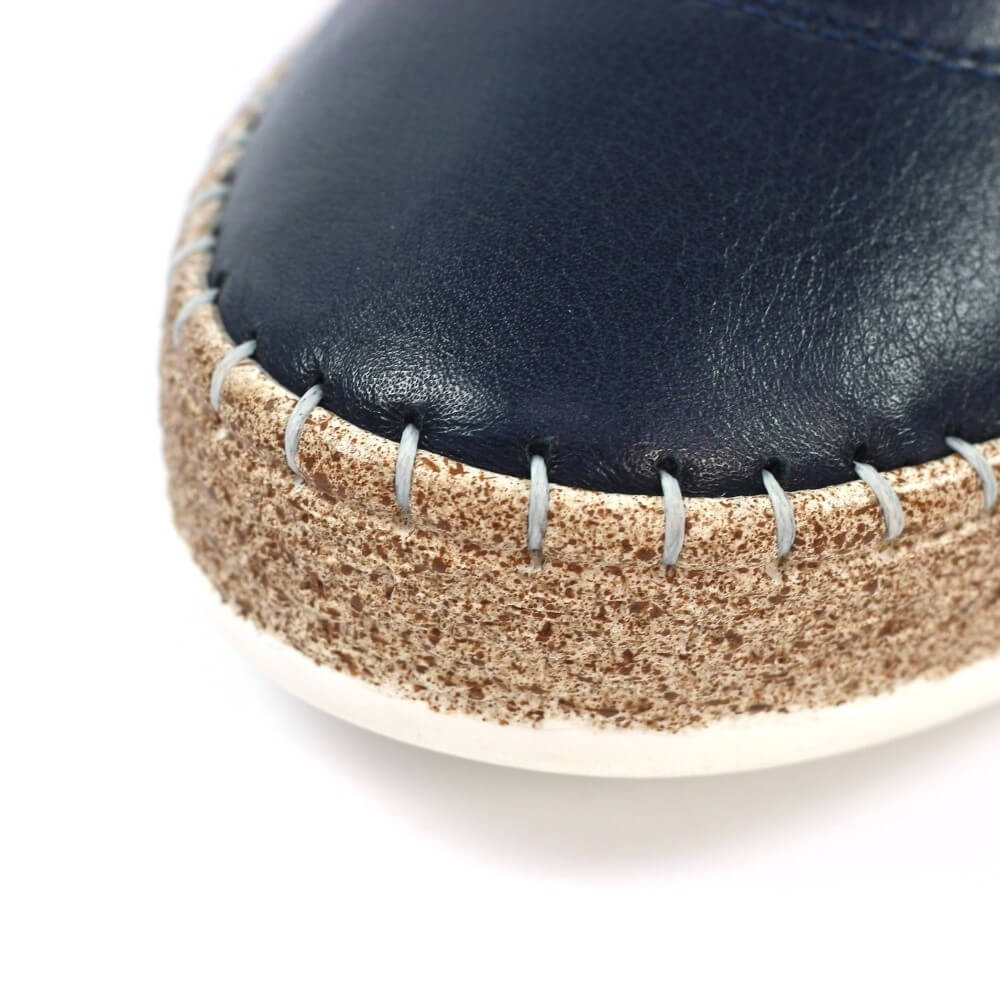 Lunar Evie Leather Plimsole Navy Blue