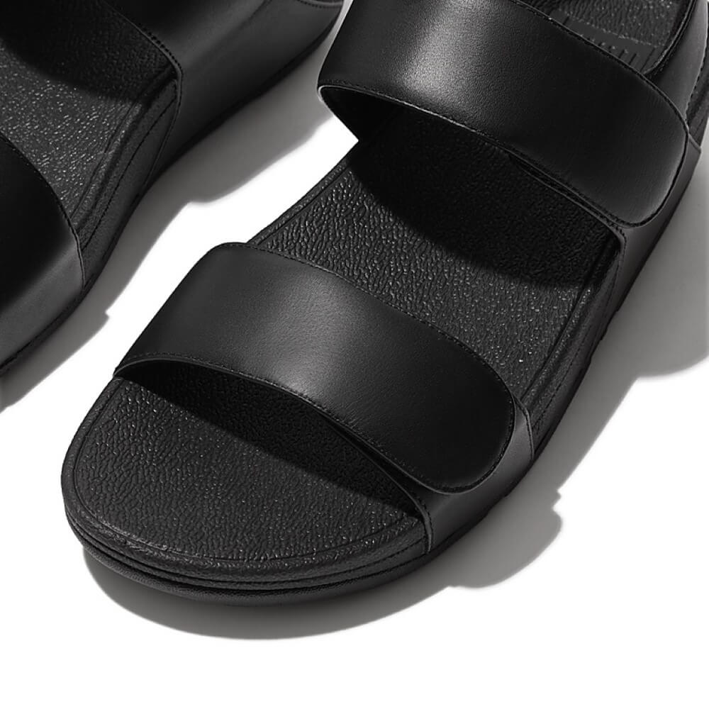 Fitflop Lulu Adjustable Leather Sandals-BLACK