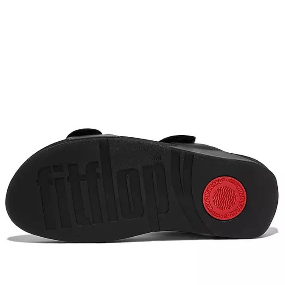 Fitflop Lulu Adjustable Leather Sandals-BLACK