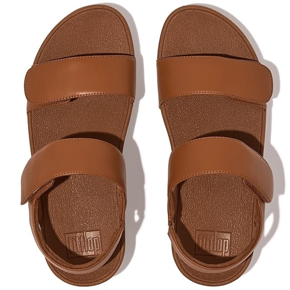 Fitflop Lulu Adjustable Leather Sandals-TAN