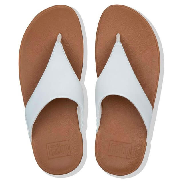 FITFLOP LULU Leather Toepost-WHITE