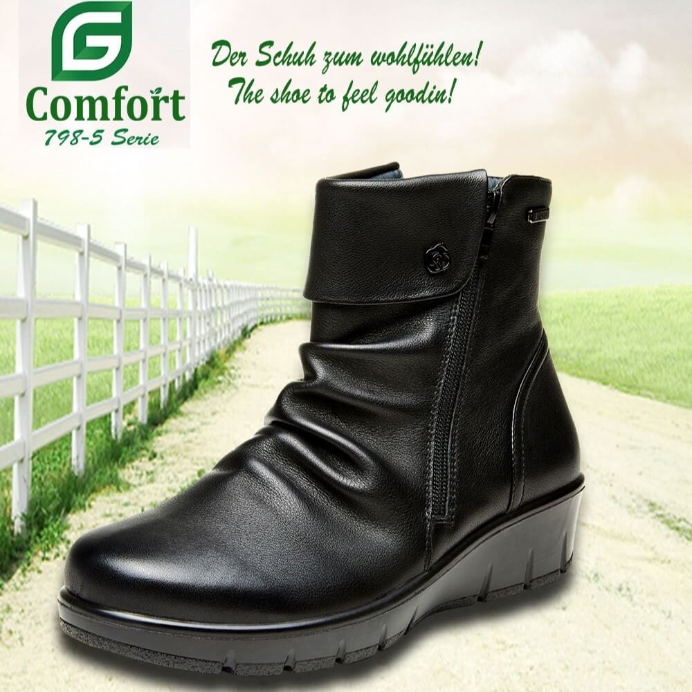 G Comfort 798-5 Ankle Boot H Fit-BLACK