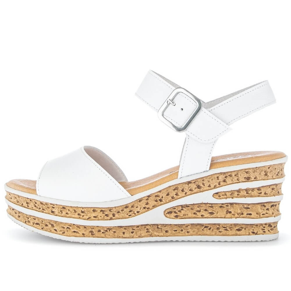 Gabor 44.651 Twril Platform Sandal-WHITE